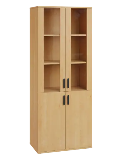 LN 5 - 7DS kancelářská skříň, 4-dveřová/prosklená, 1822x720x400, javor horský